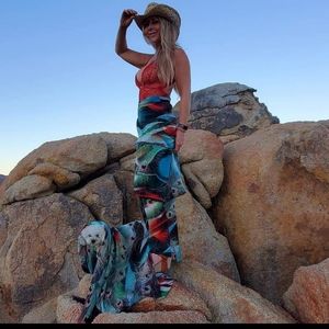 3 layer chiffon silk maxi skirt.